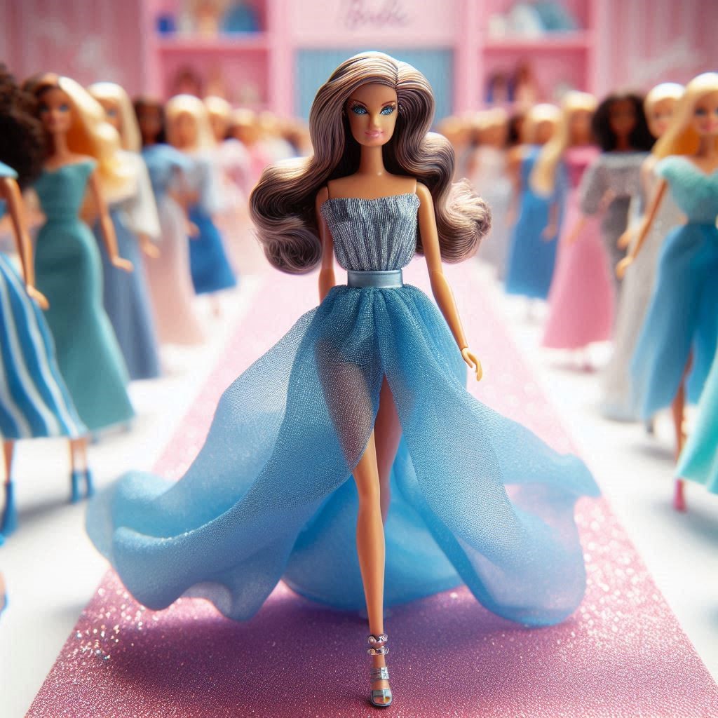 Barbie Doll Long Blue Skirt