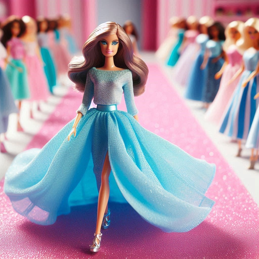 Barbie Doll Long Blue Skirt