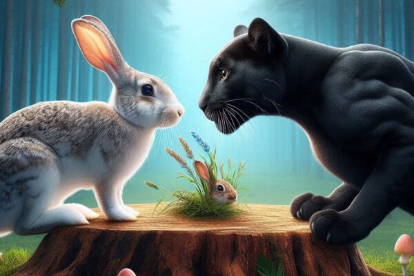 the rabbit and the big bad panther